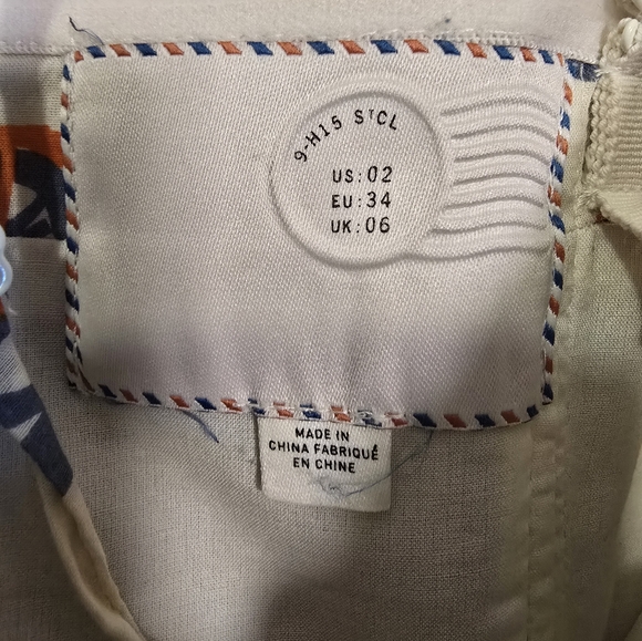 Anthropologie Post Mark Bike Lane Cotton Dress Size US 2 Whimsical Layer Cottage - Picture 6 of 14